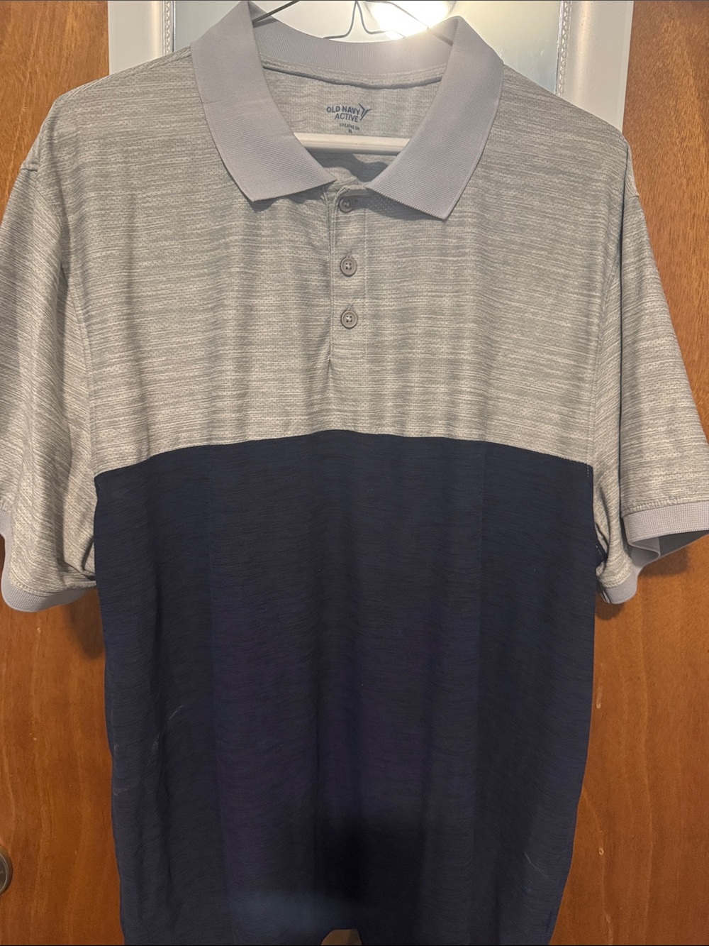 Old Navy Two-Tone Light Gray and Navy Men’s Polo